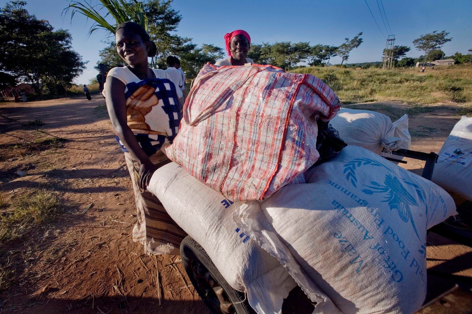 Humanitarian food aid distribution in Africa