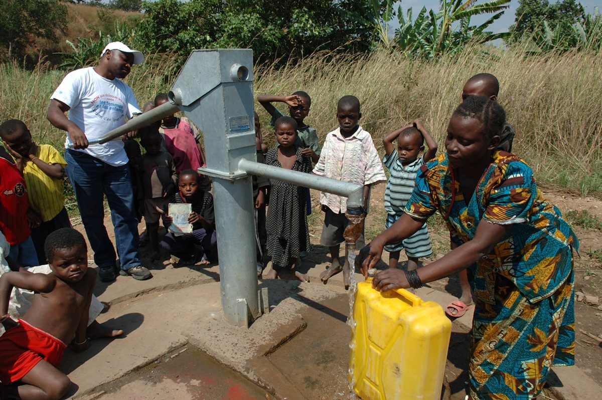 A community water pump